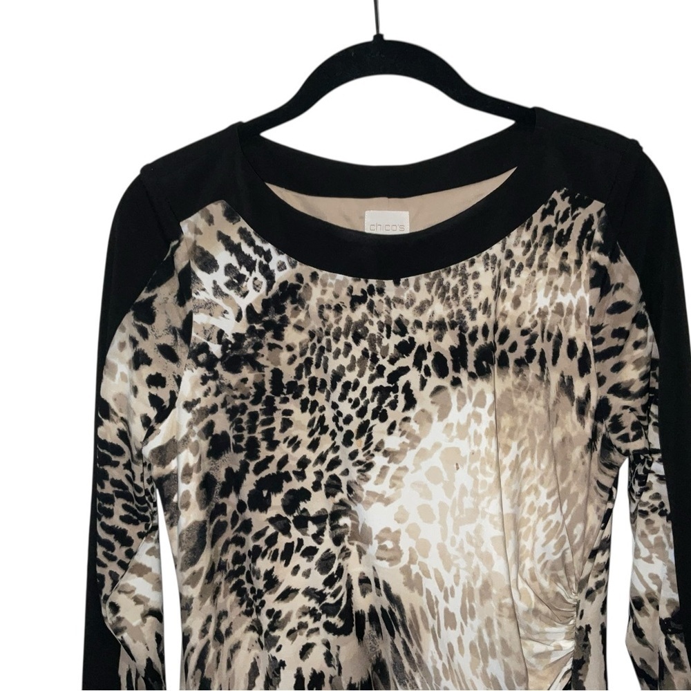 🐆 Chicos Animal Print Dress – Size 1 (M / 8–10) - Picture 5 of 7